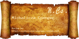 Michalicza Csenger névjegykártya